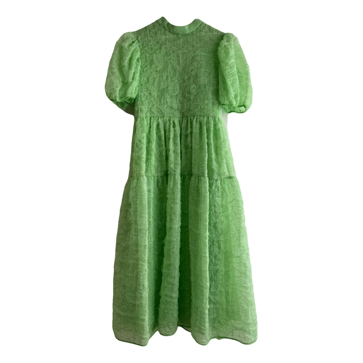 Pre-owned Cecilie Bahnsen Silk Mid-length Dress In Green