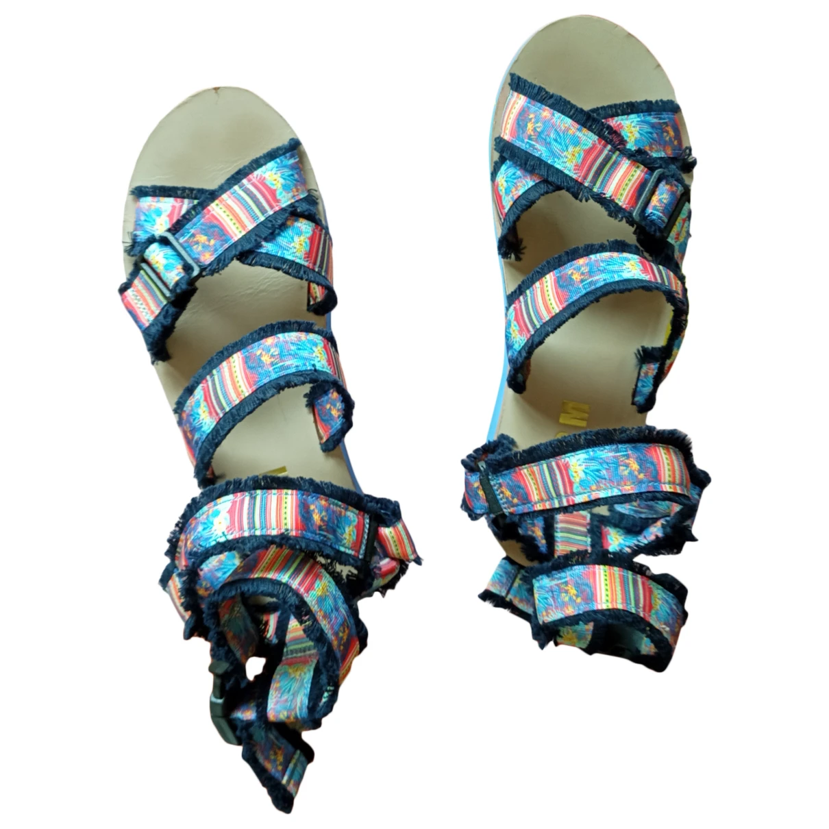 Pre-owned Msgm Cloth Sandal In Multicolour