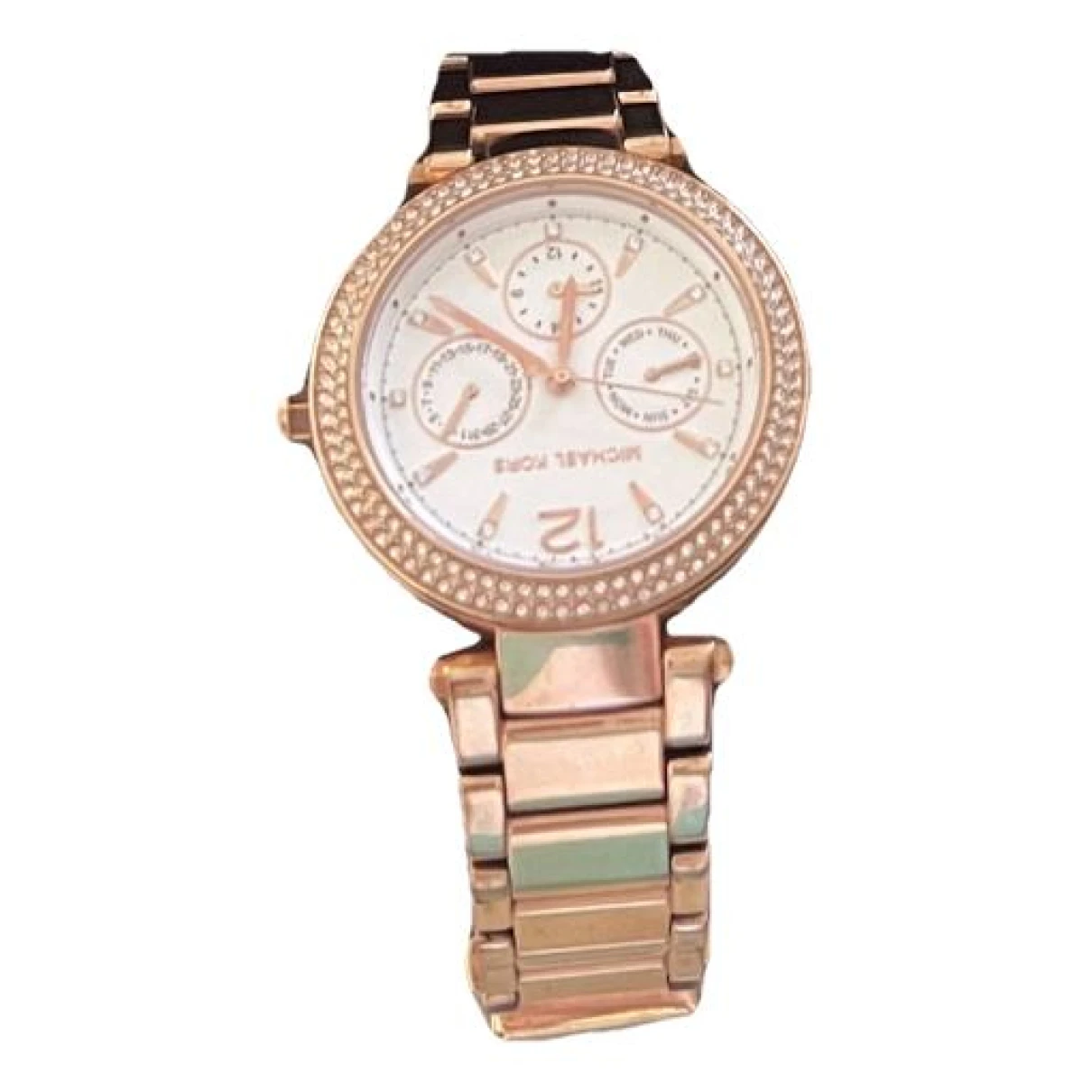 Pre-owned Michael Kors Pink Gold Watch