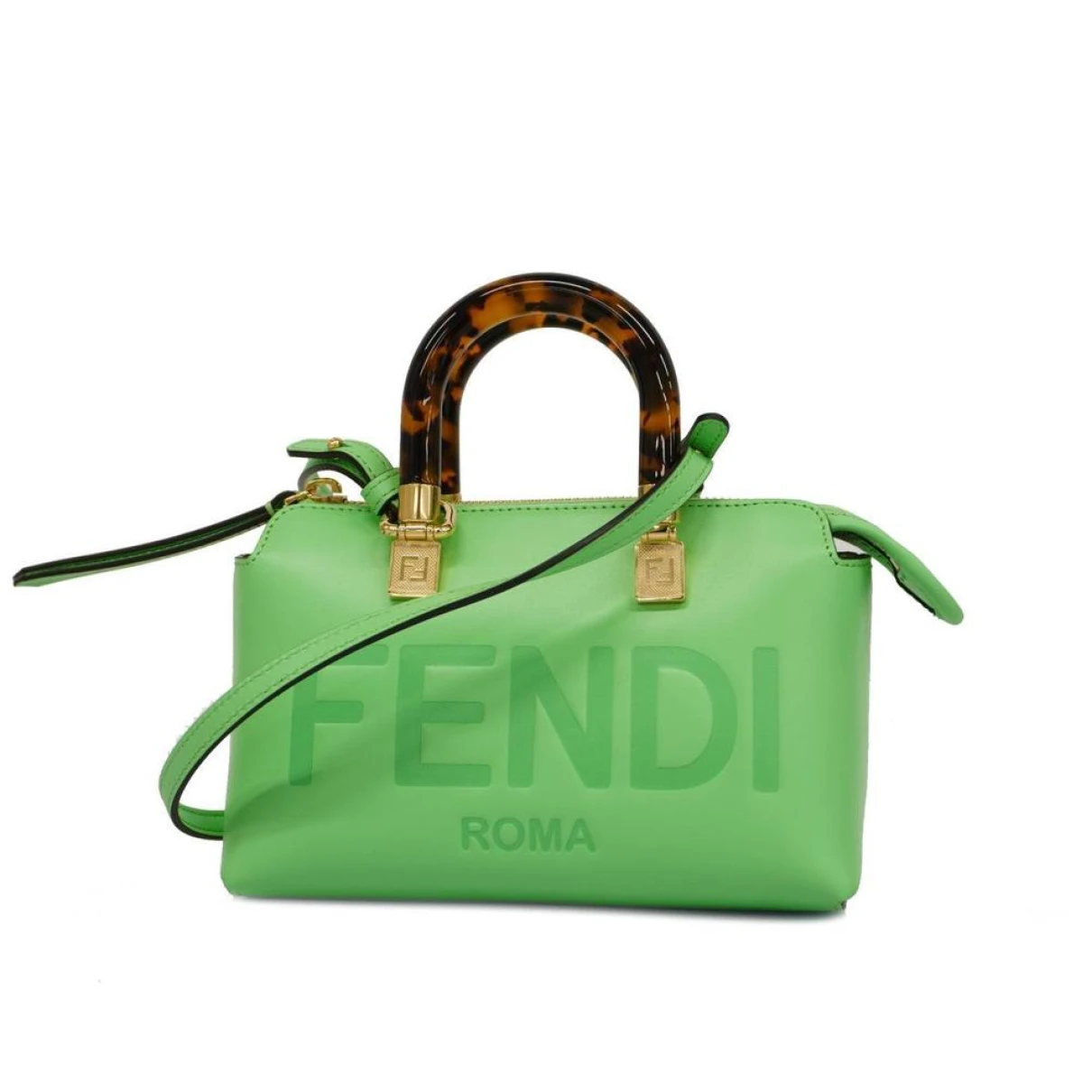 Pre-owned Fendi By The Way Leather Handbag In Green