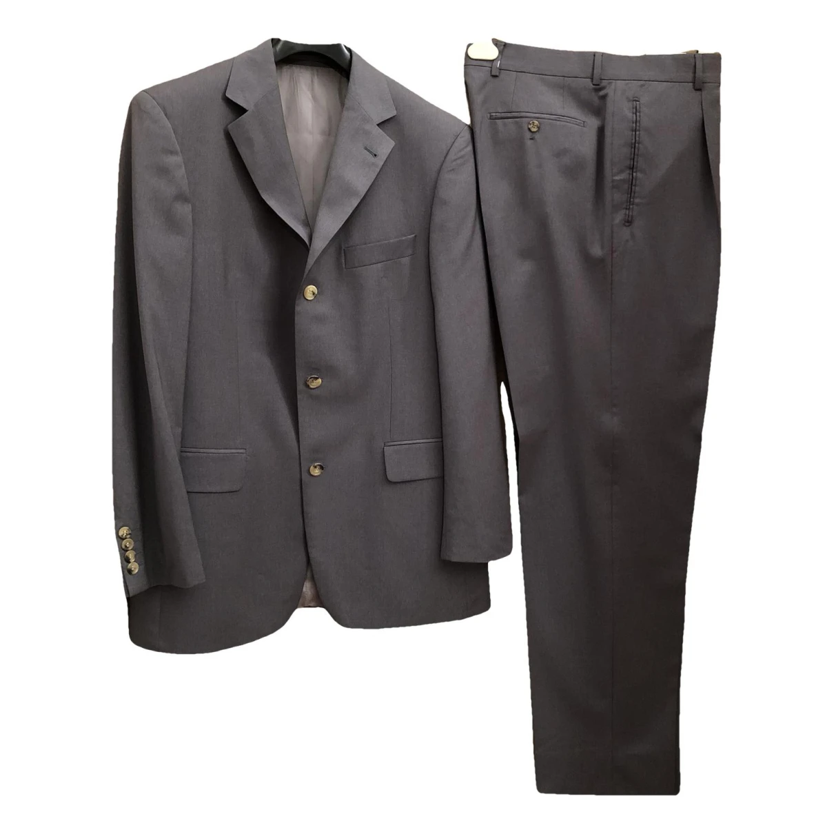 Pre-owned Hugo Boss Wool Suit In Grey