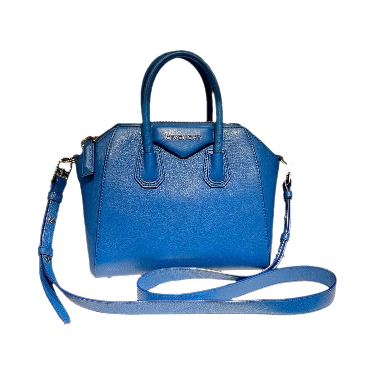 Pre-owned Givenchy Antigona Leather Handbag In Blue