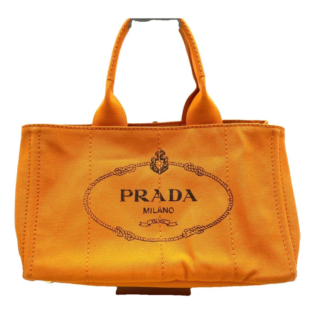 Pre-owned Prada Cloth Handbag In Orange