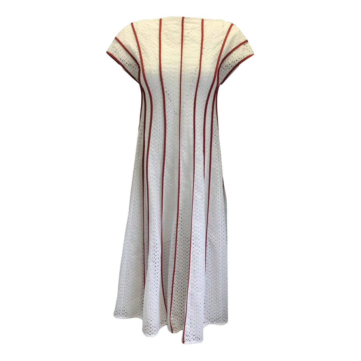 Pre-owned Tory Burch Mid-length Dress In White