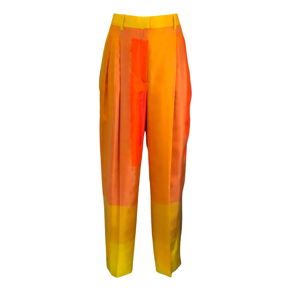 Pre-owned Partow Silk Trousers In Orange