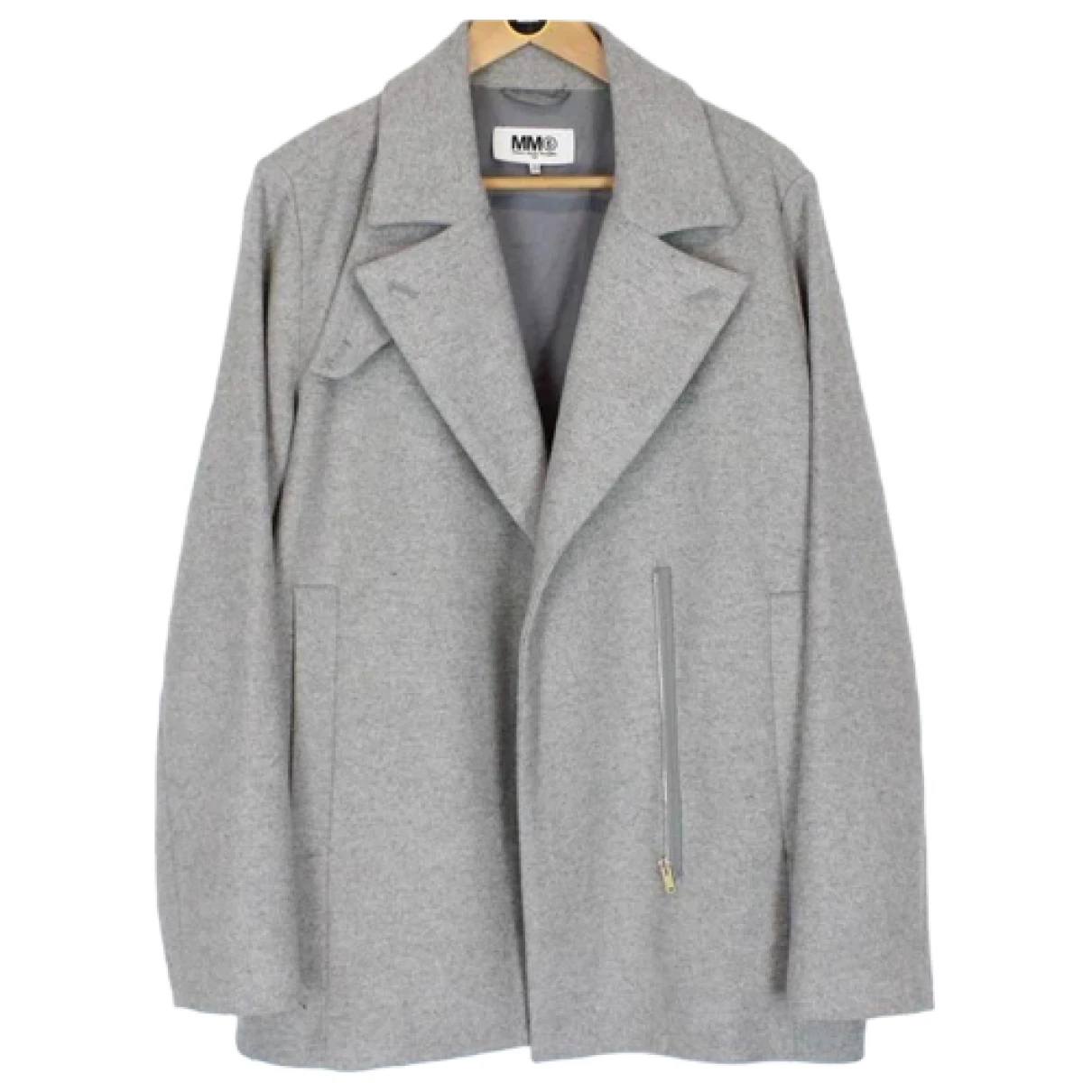 Pre-owned Mm6 Maison Margiela Wool Coat In Grey