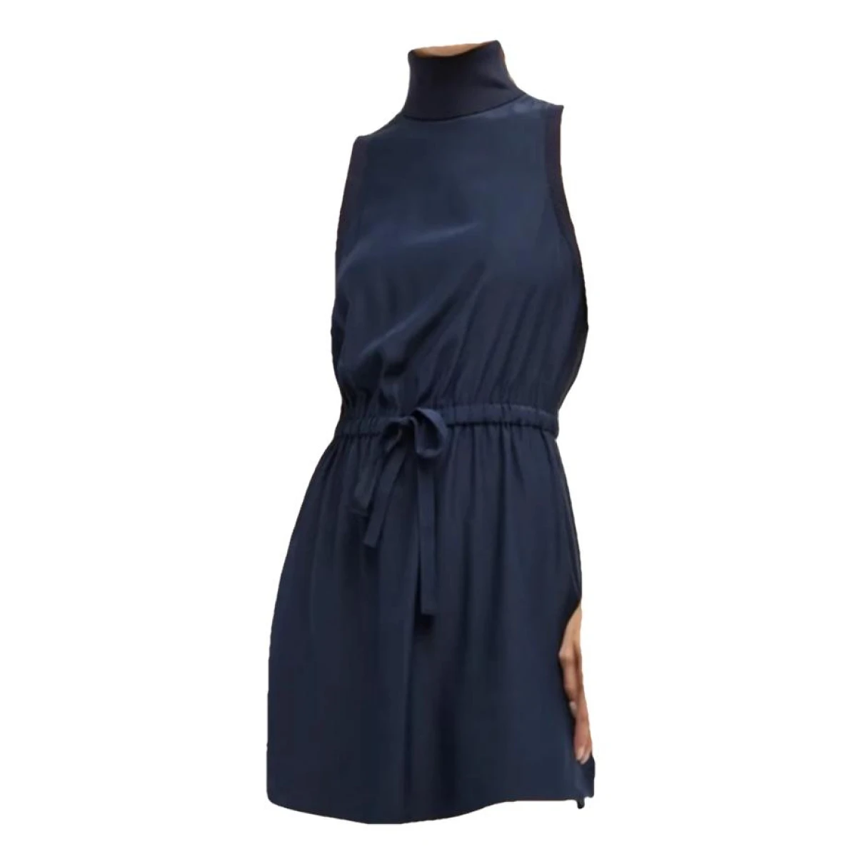 Pre-owned Cinq À Sept Silk Mini Dress In Blue