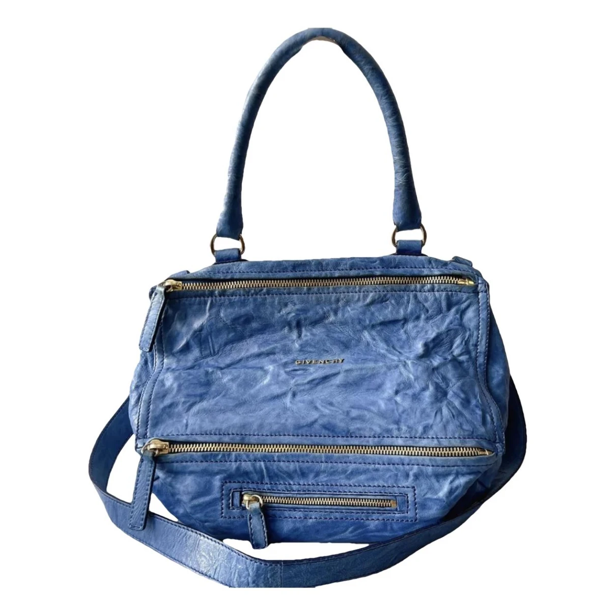 Pre-owned Givenchy Pandora Leather Handbag In Blue