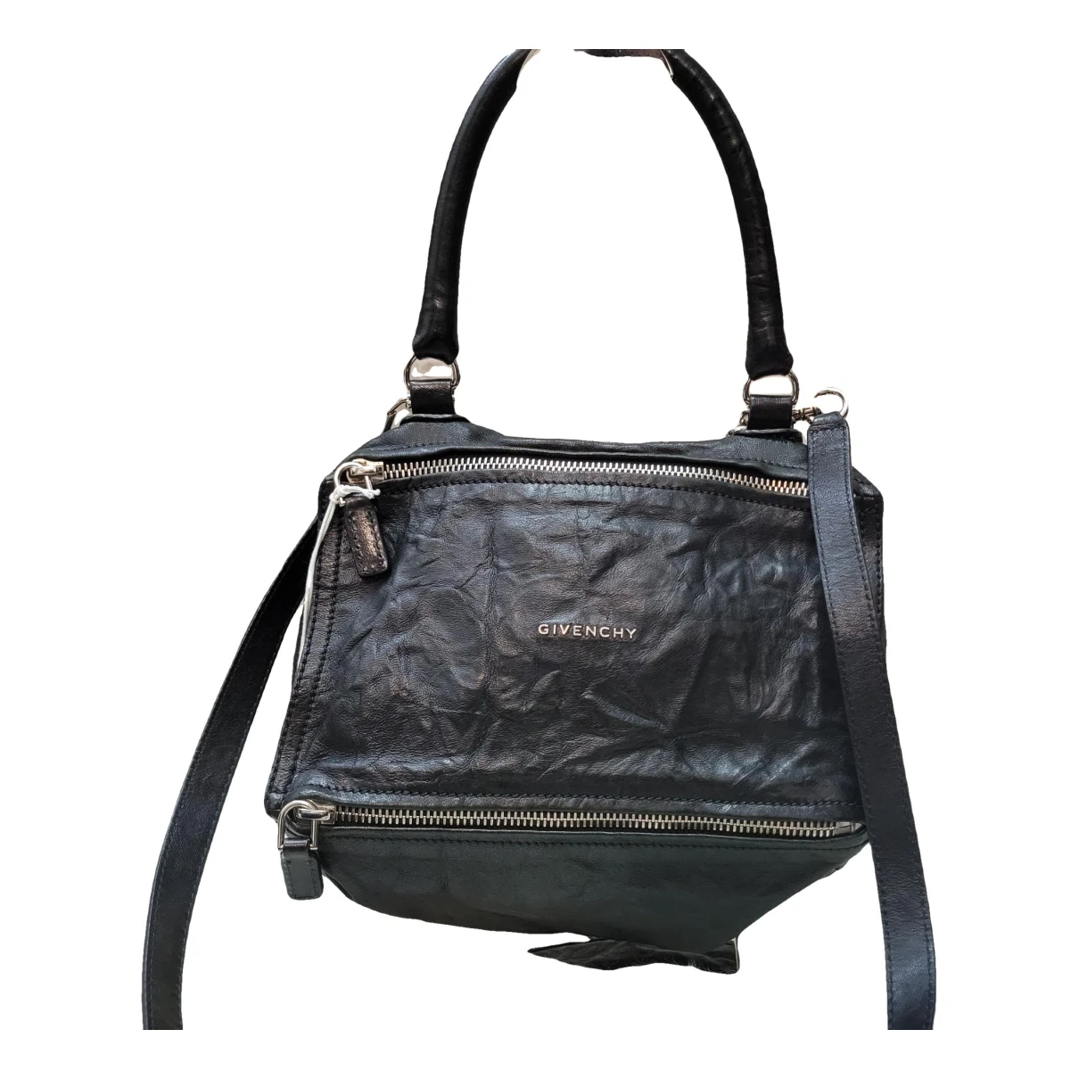 Pre-owned Givenchy Pandora Leather Handbag In Black
