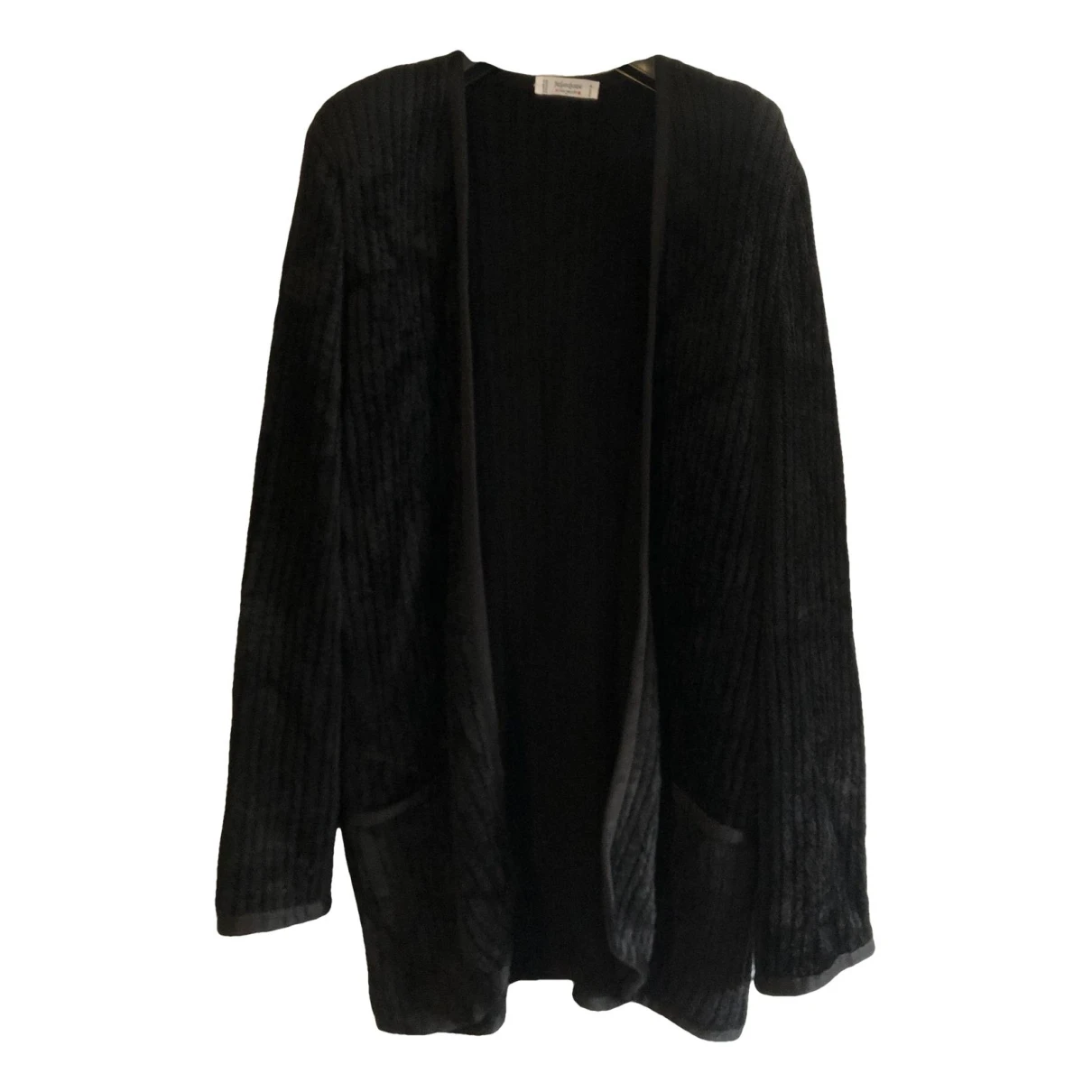 Pre-owned Saint Laurent Wool Cardi Coat In Black