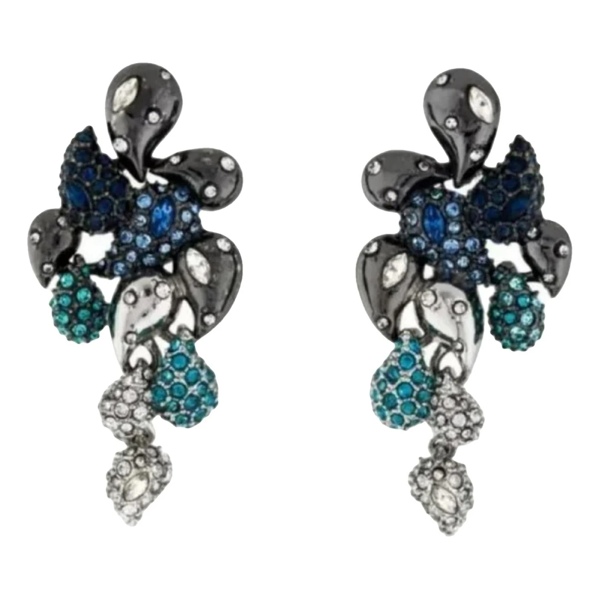 Pre-owned Alexis Crystal Earrings In Blue