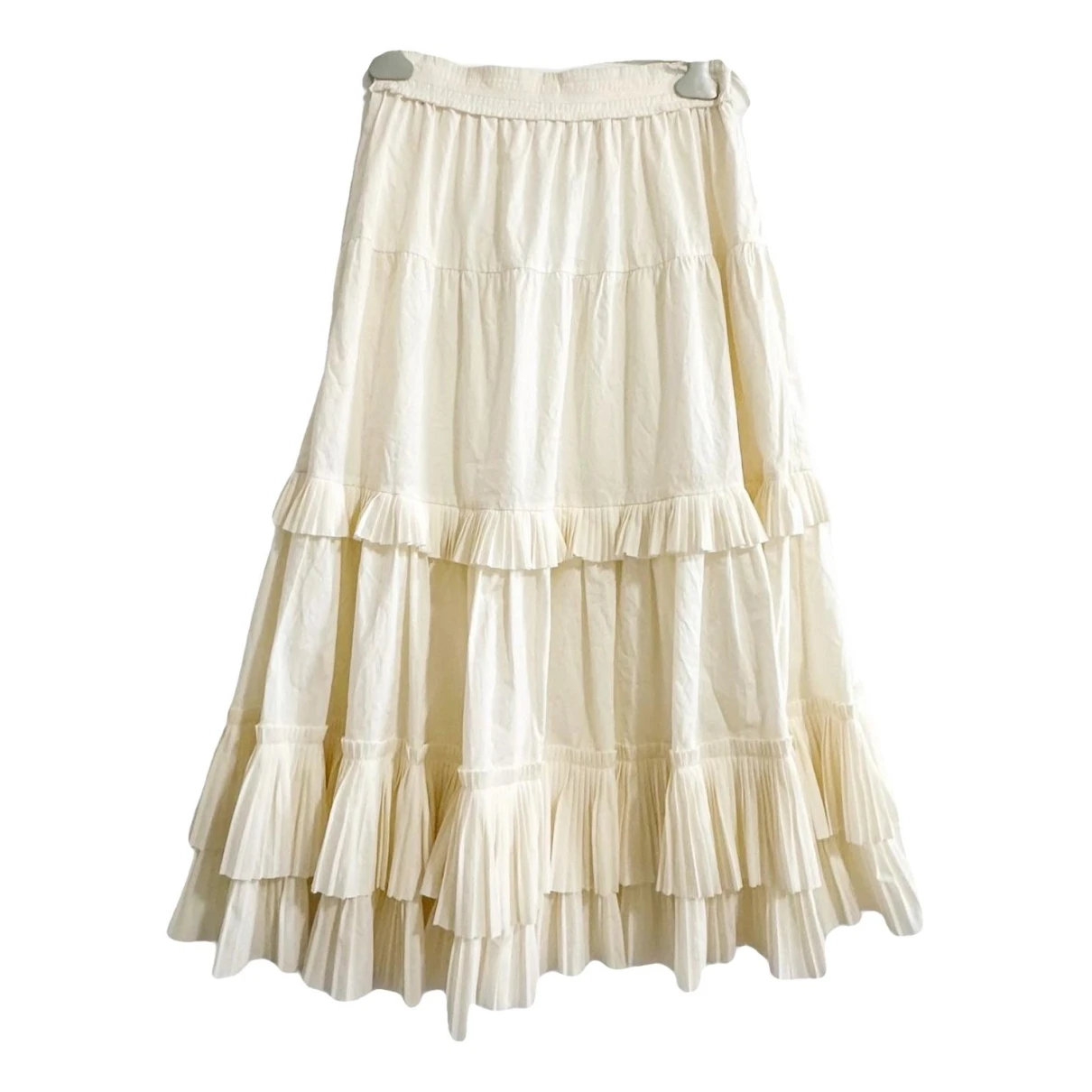 Pre-owned Ulla Johnson Mid-length Skirt In Ecru