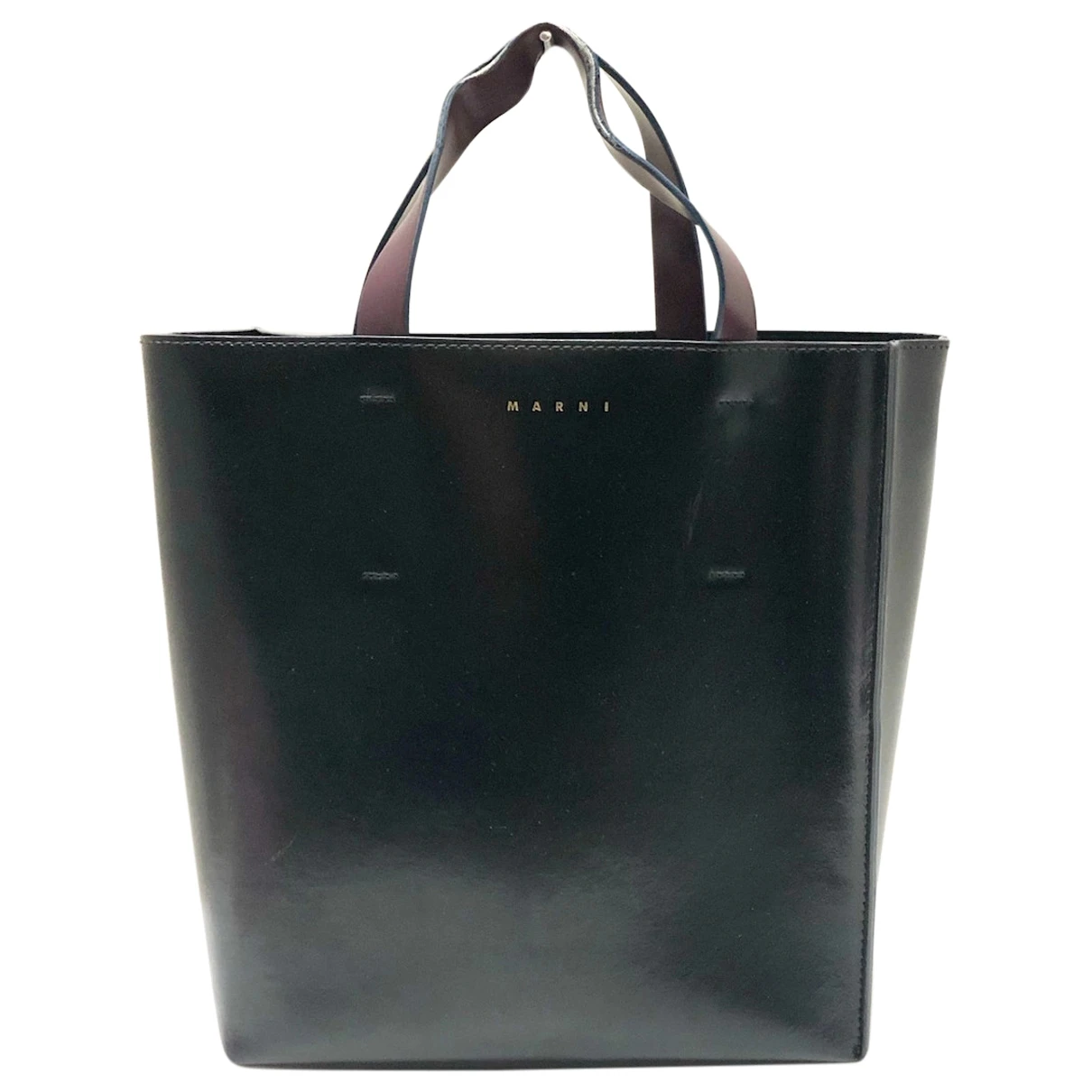 Pre-owned Marni Museo Leather Tote In Black