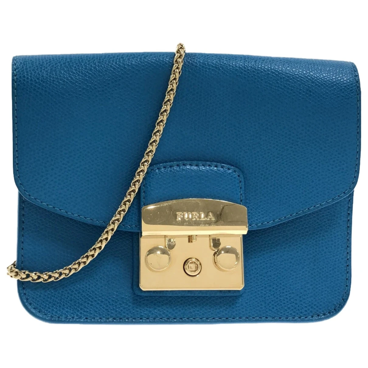 Pre-owned Furla Metropolis Leather Handbag In Blue