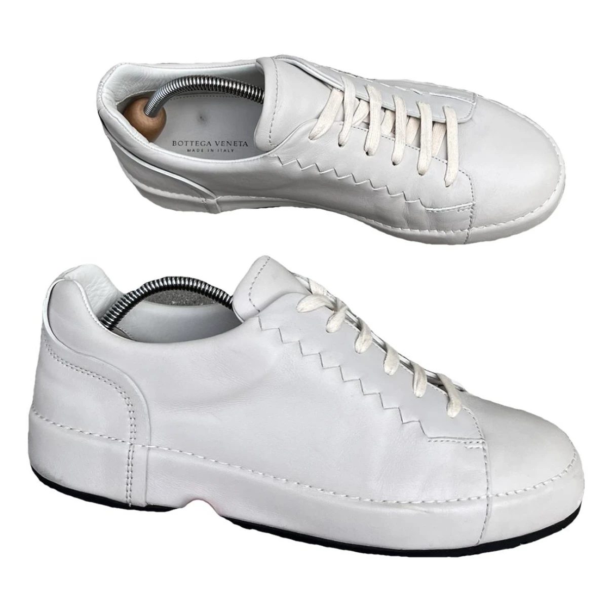 Pre-owned Bottega Veneta Speedster Leather Low Trainers In White