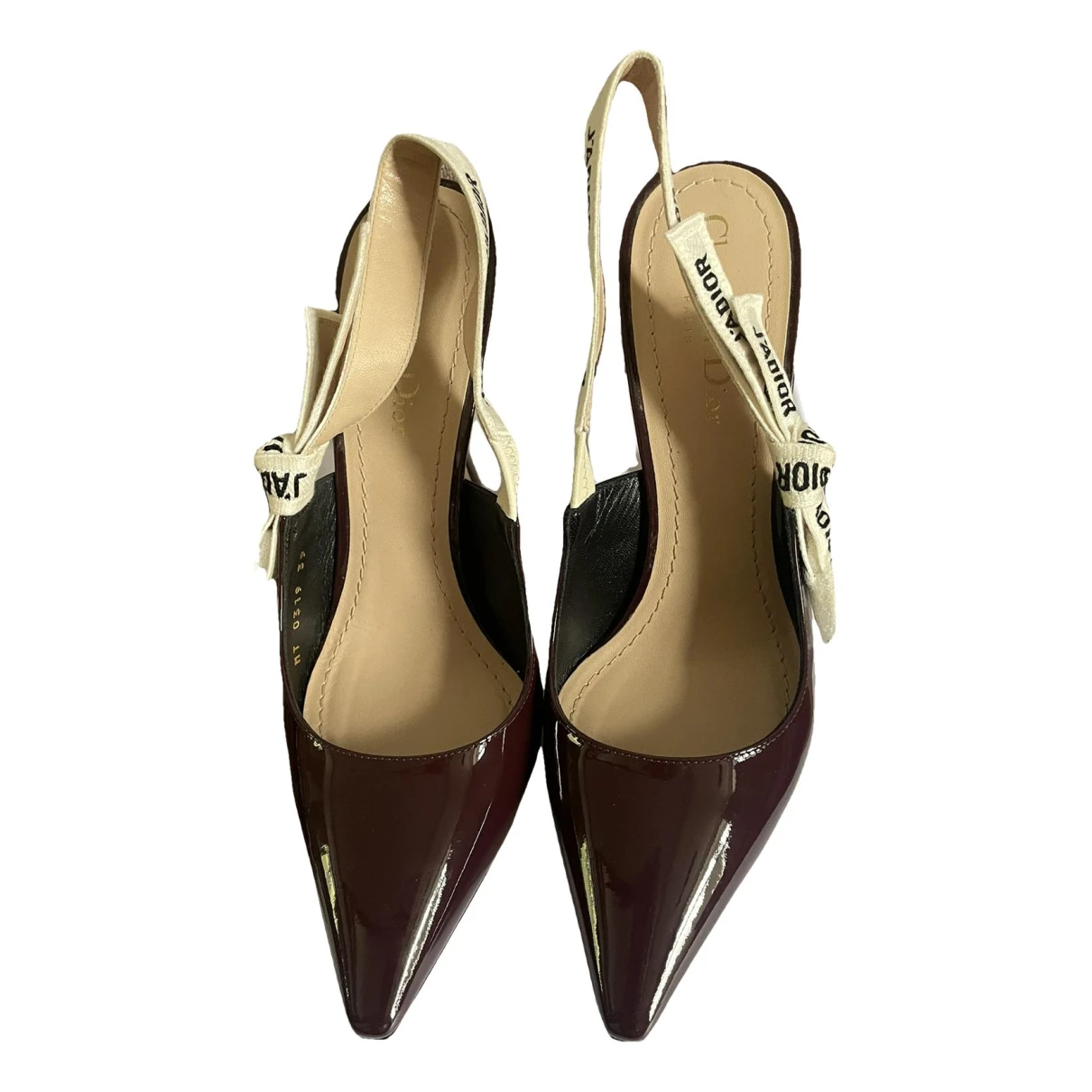 Pre-owned Dior Leather Heels In Burgundy