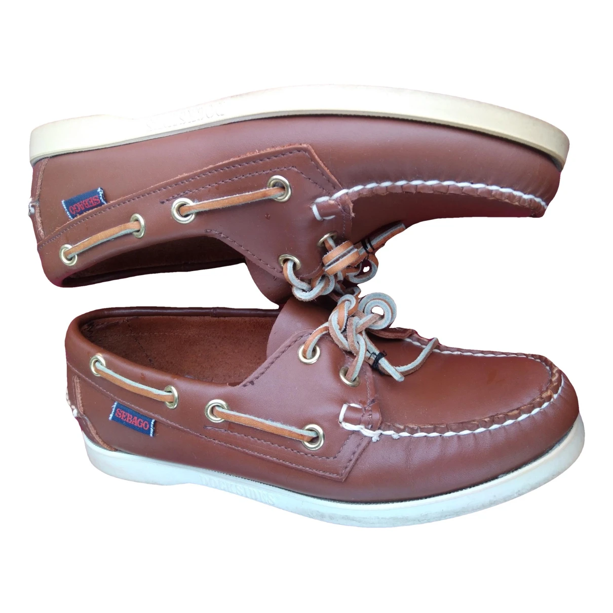 Pre-owned Sebago Leather Lace Ups In Brown