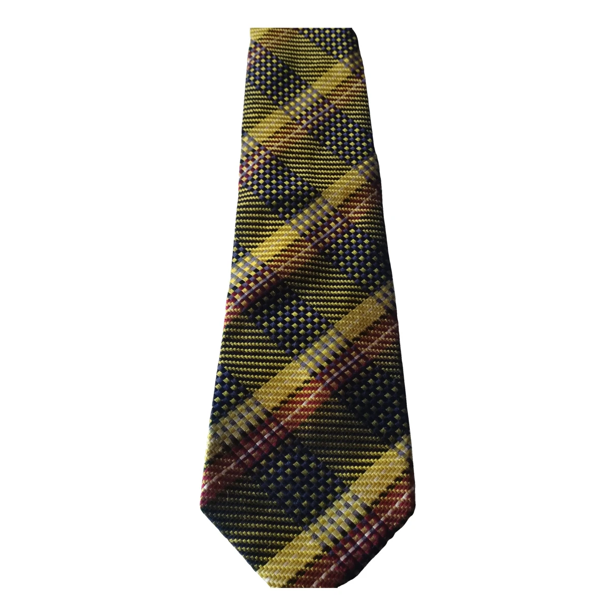 Pre-owned Kenzo Silk Tie In Yellow