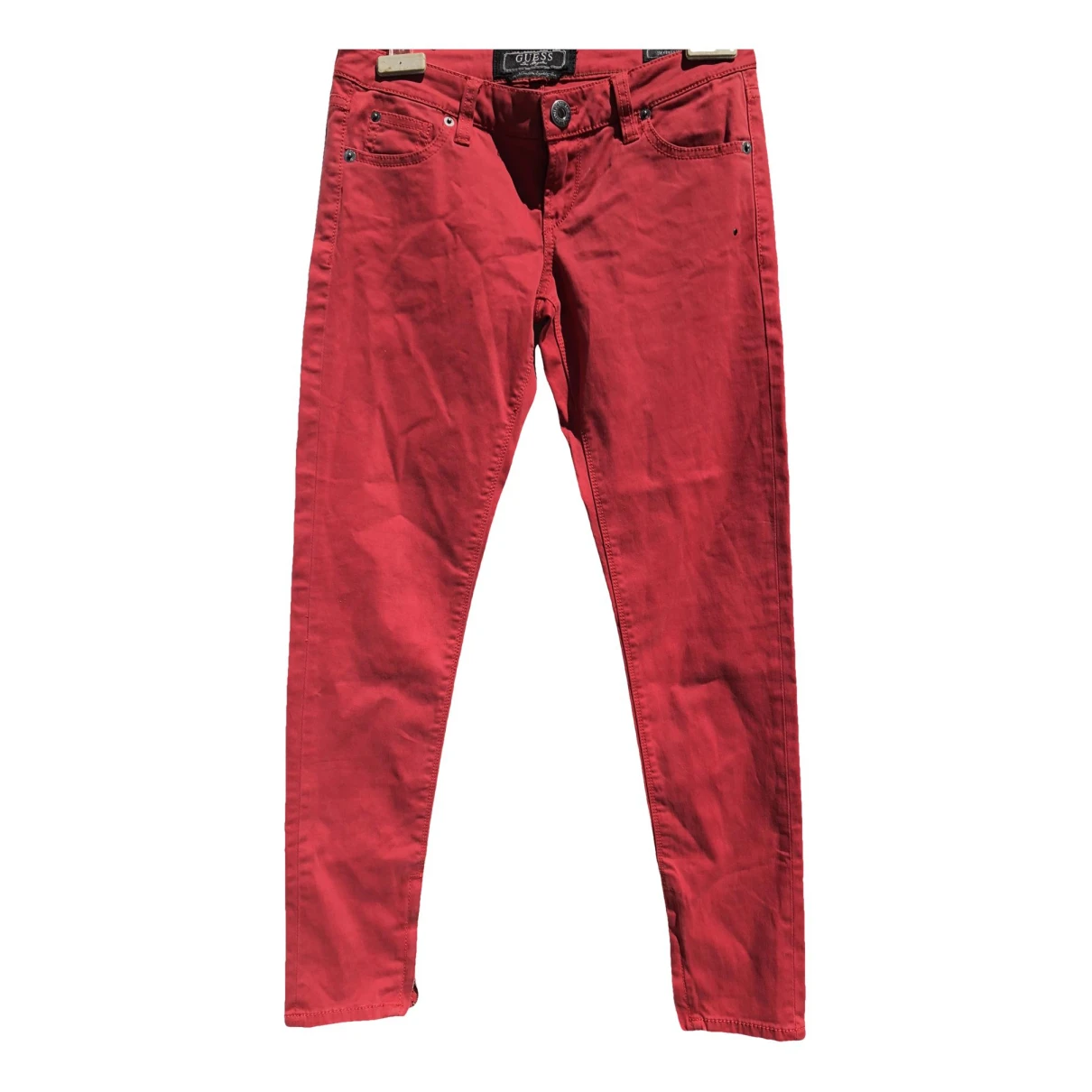 Pre-owned Guess Slim Jeans In Red