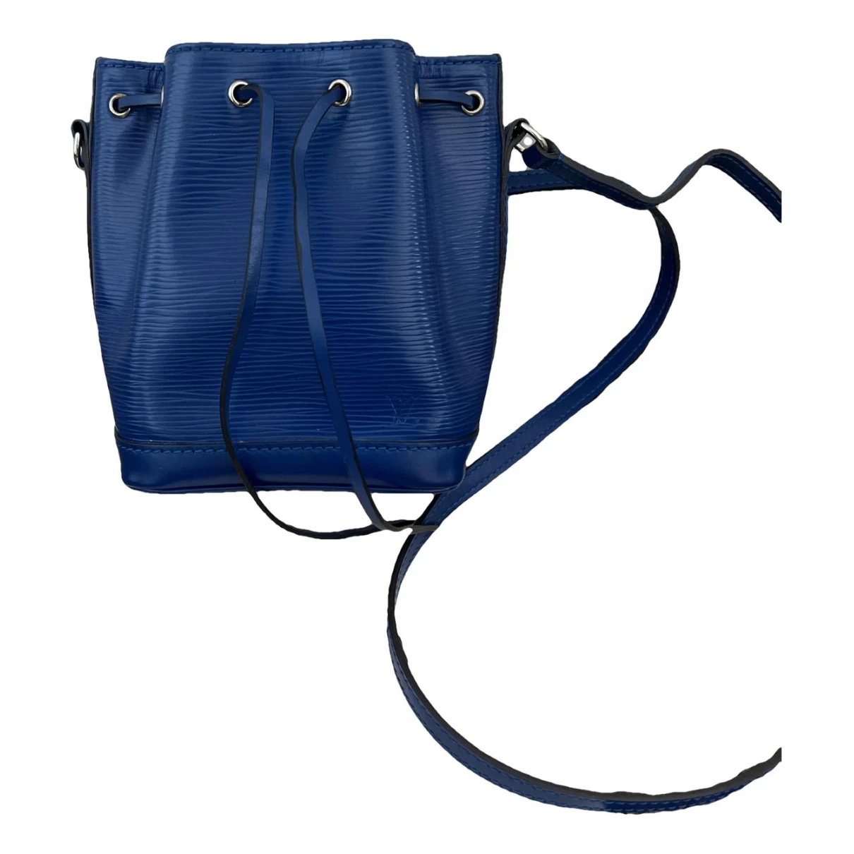 Pre-owned Louis Vuitton Nano Noé Leather Crossbody Bag In Blue