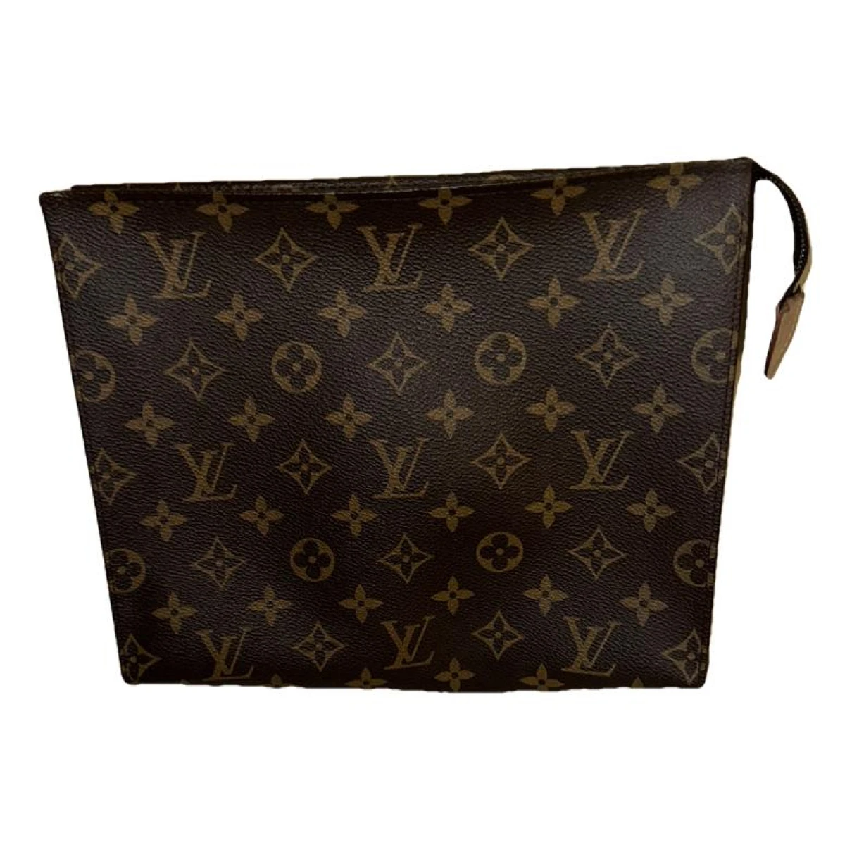 Pre-owned Louis Vuitton Vegan Leather Clutch Bag In Brown