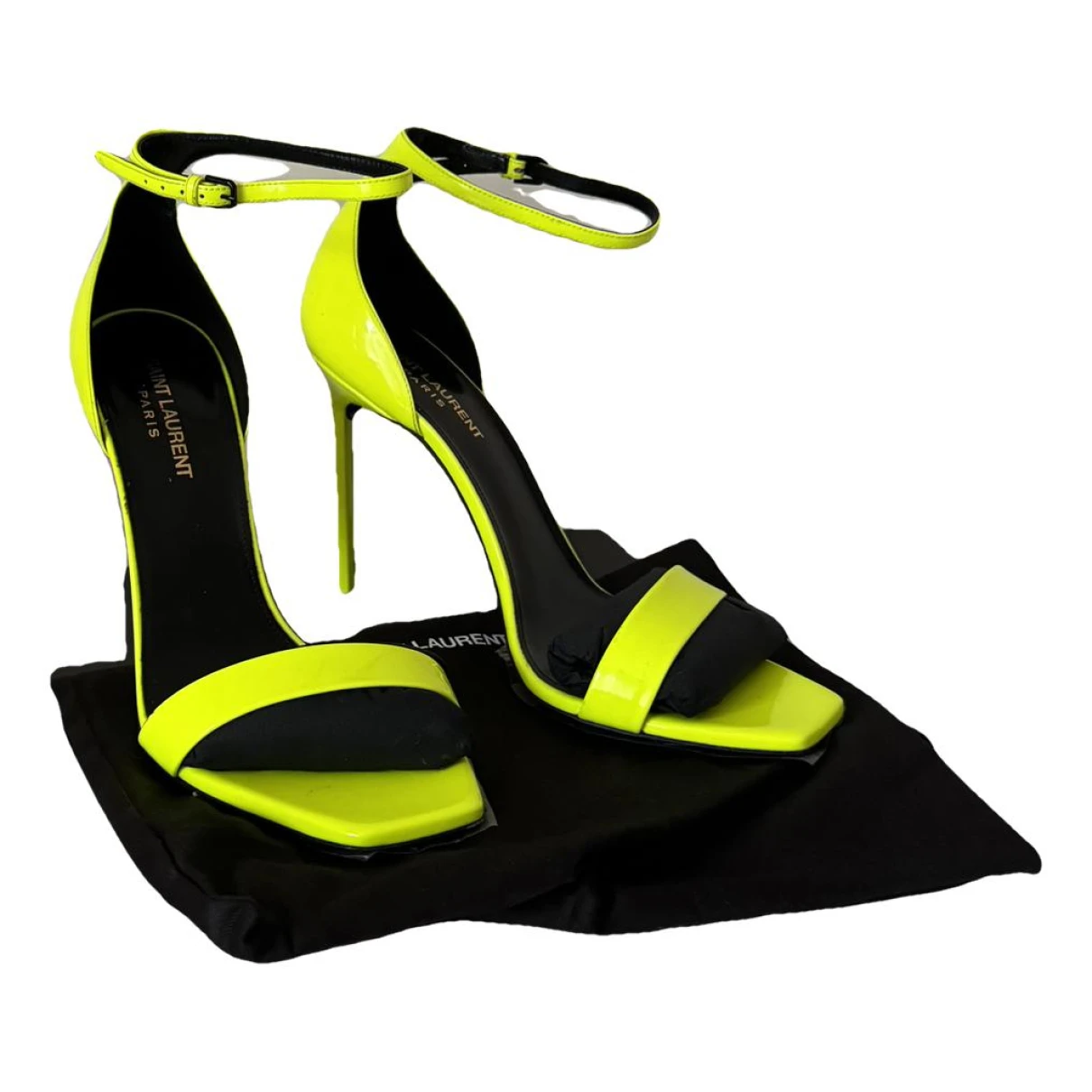 Pre-owned Saint Laurent Patent Leather Sandals In Yellow