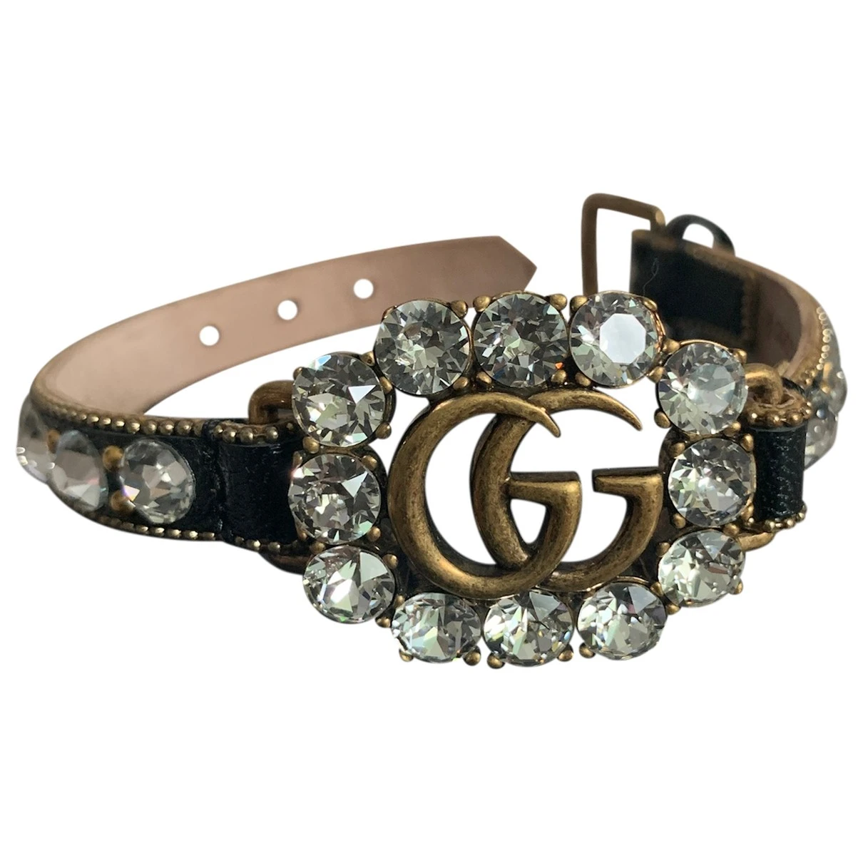 Pre-owned Gucci Leather Bracelet In Black