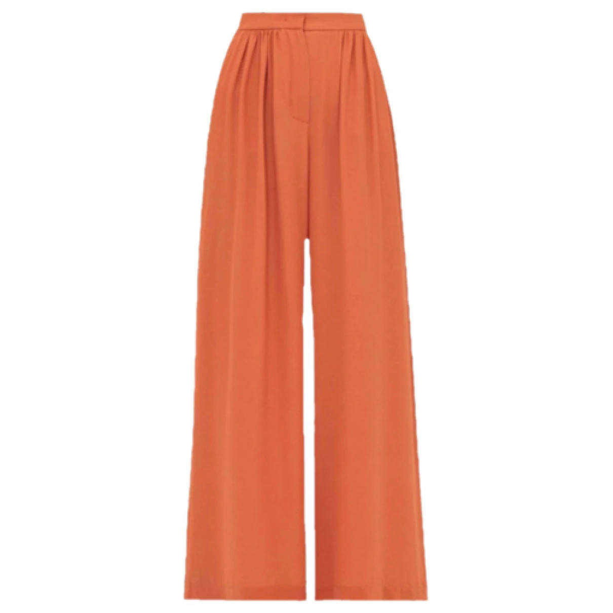 Pre-owned Max Mara Atelier Silk Large Pants In Orange