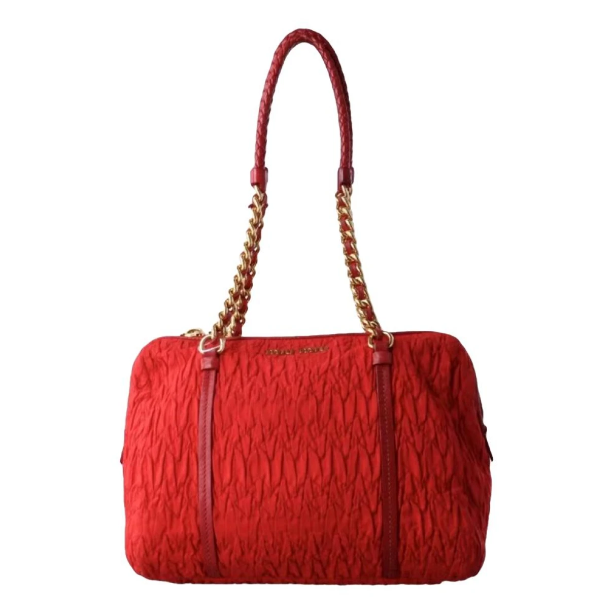 Pre-owned Miu Miu Miu Confidential Cloth Handbag In Red