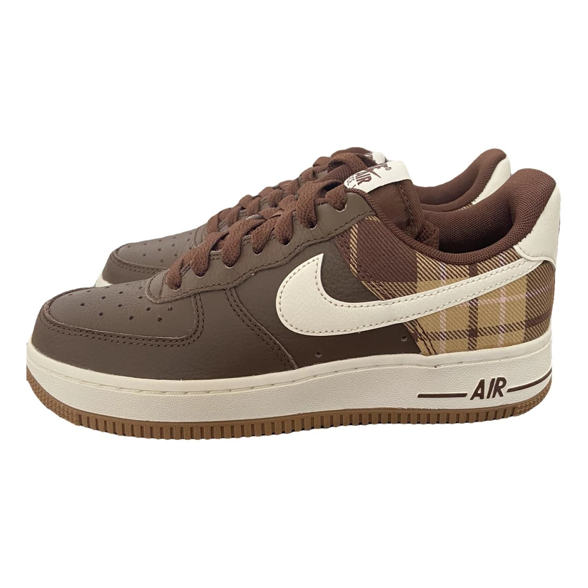 Pre-owned Nike Air Force 1 Leather Trainers In Brown