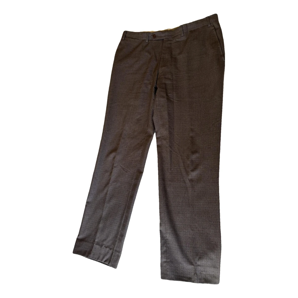 Pre-owned Canali Wool Trousers In Burgundy