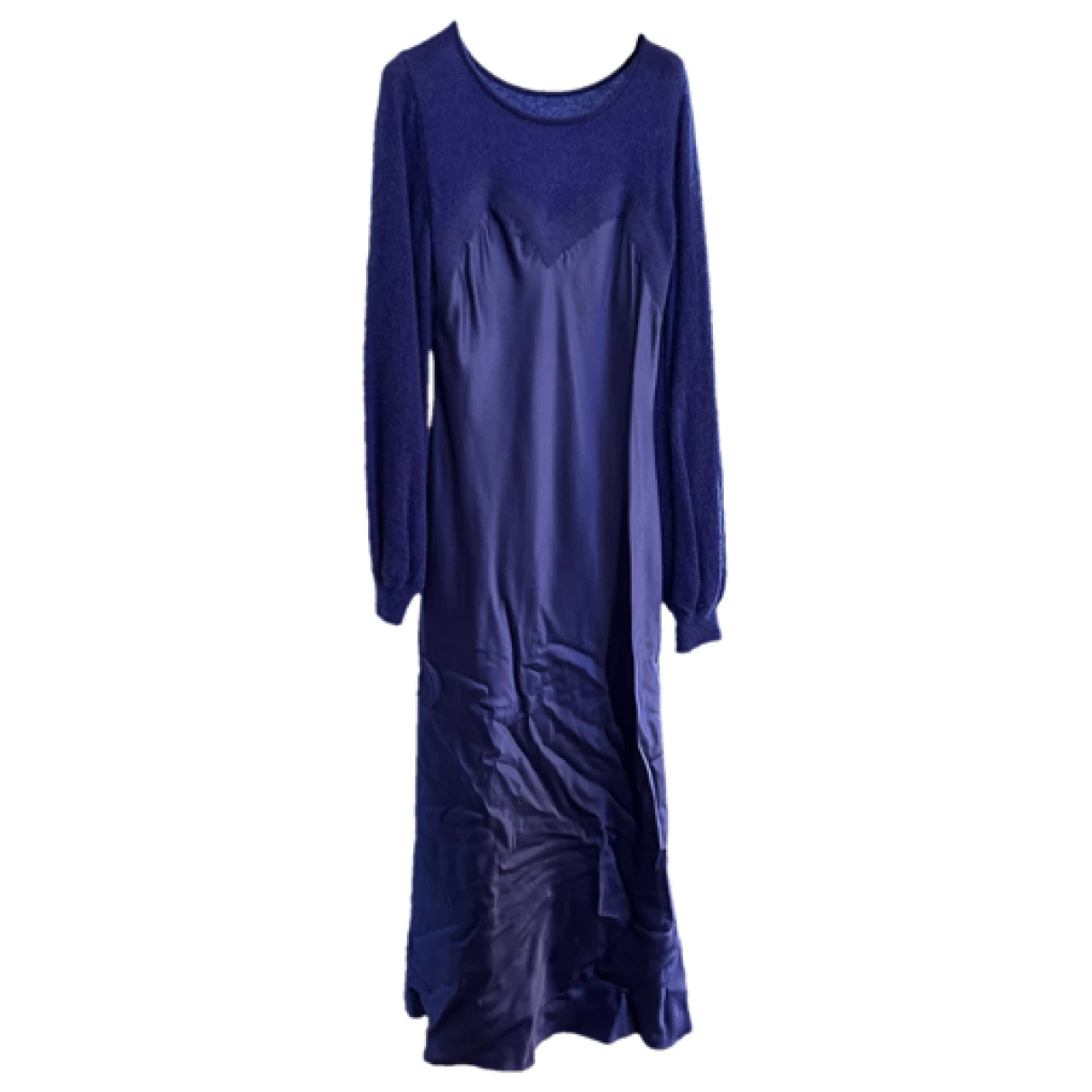 Pre-owned Alberta Ferretti Silk Maxi Dress In Blue