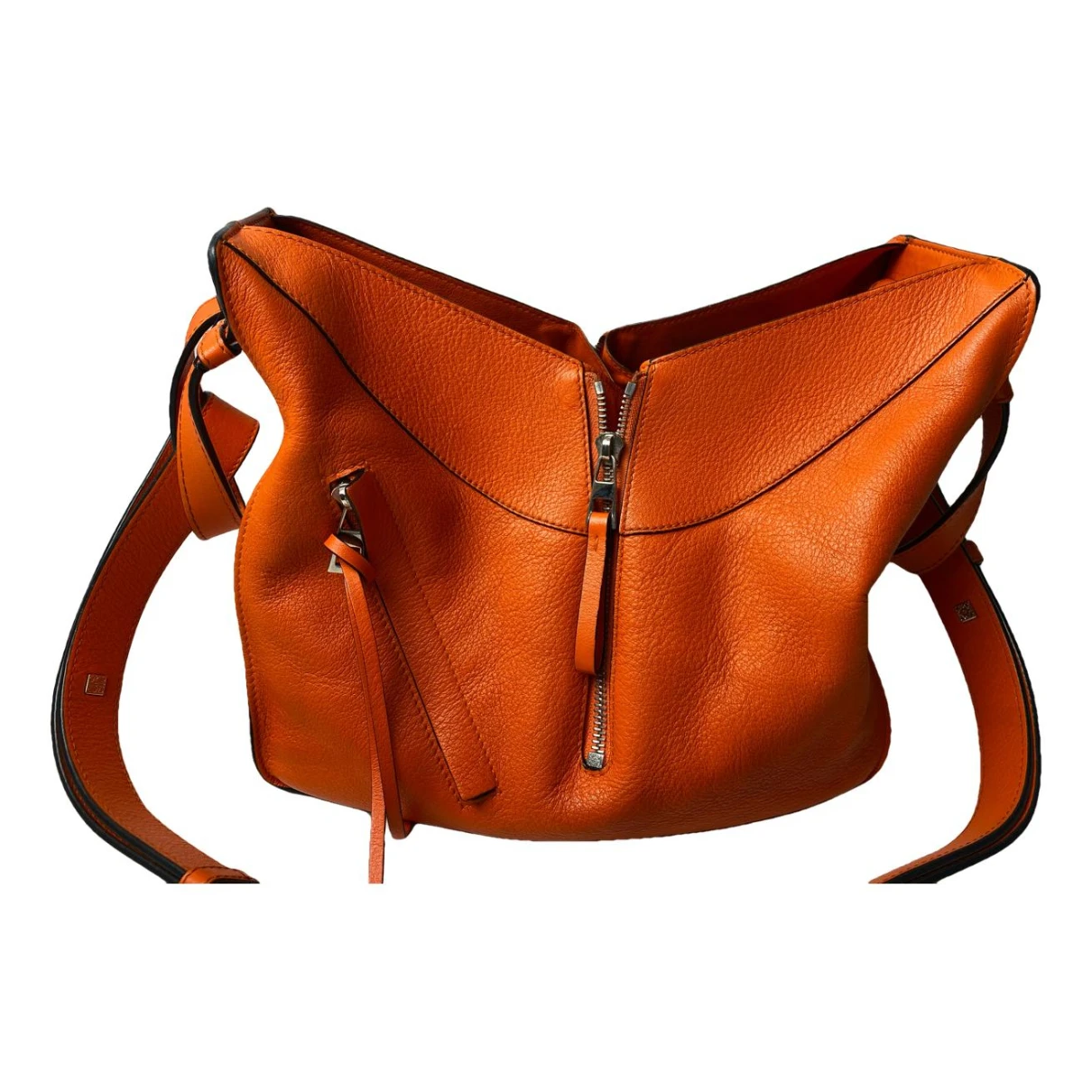 Pre-owned Loewe Hammock Leather Handbag In Orange