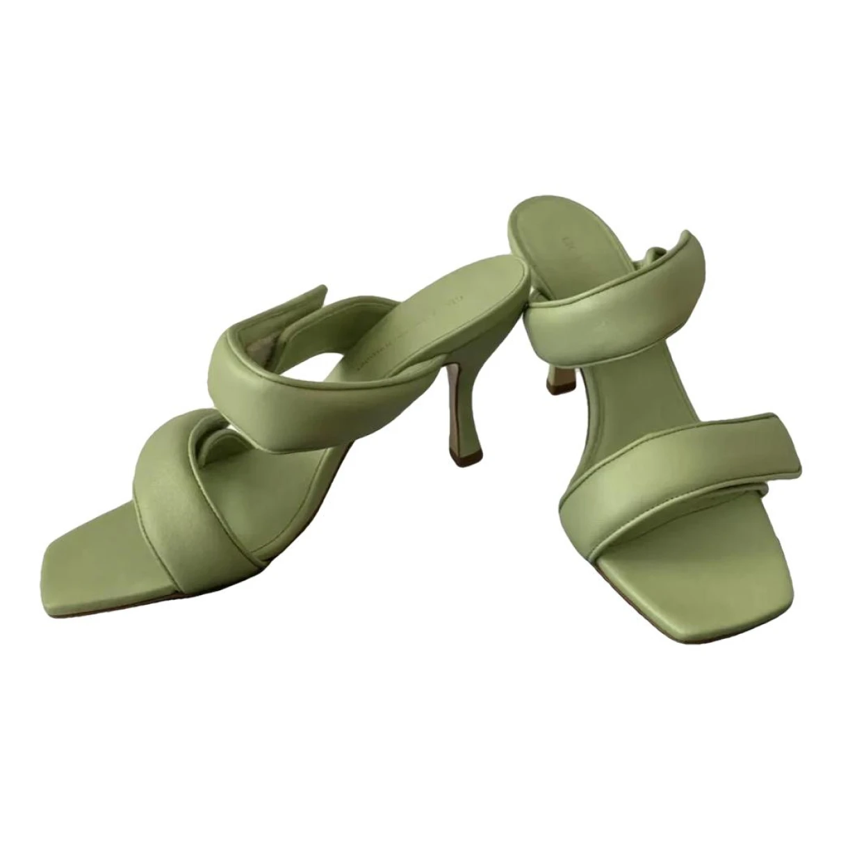 Pre-owned Gia X Pernille Teisbaek Leather Sandals In Green