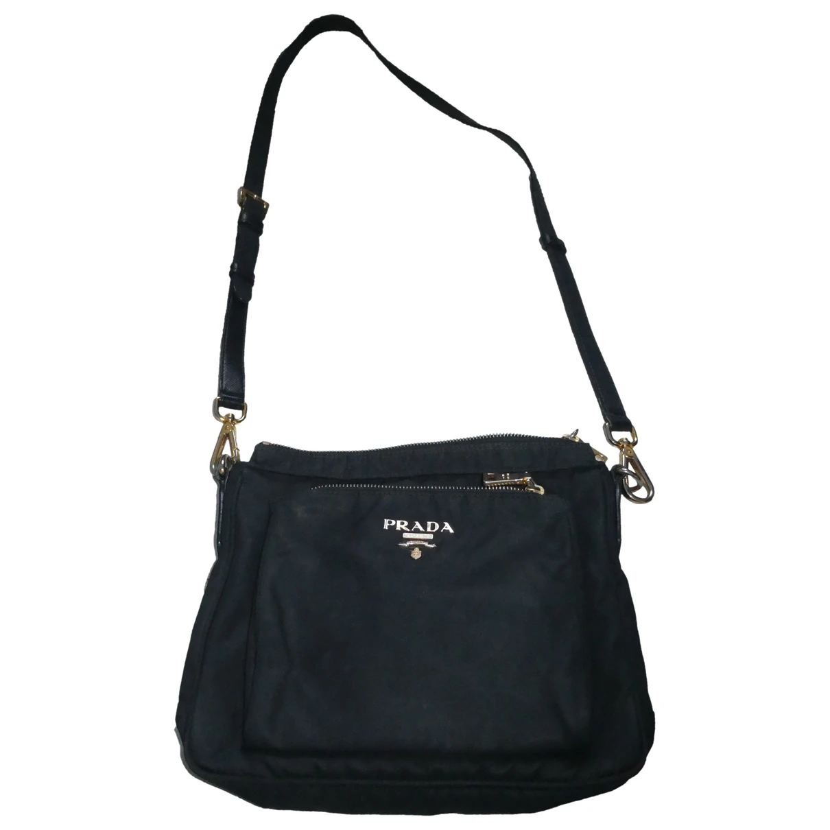 Pre-owned Prada Cloth Clutch Bag In Black