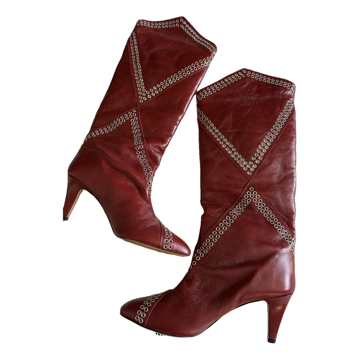 Pre-owned Isabel Marant Leather Boots In Red