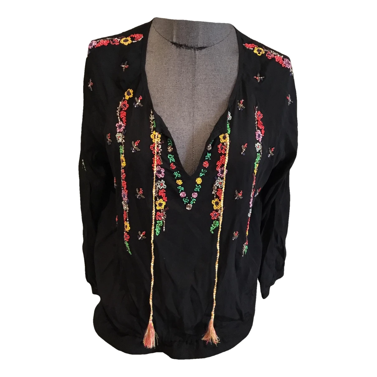Pre-owned Stella Forest Silk Blouse In Black