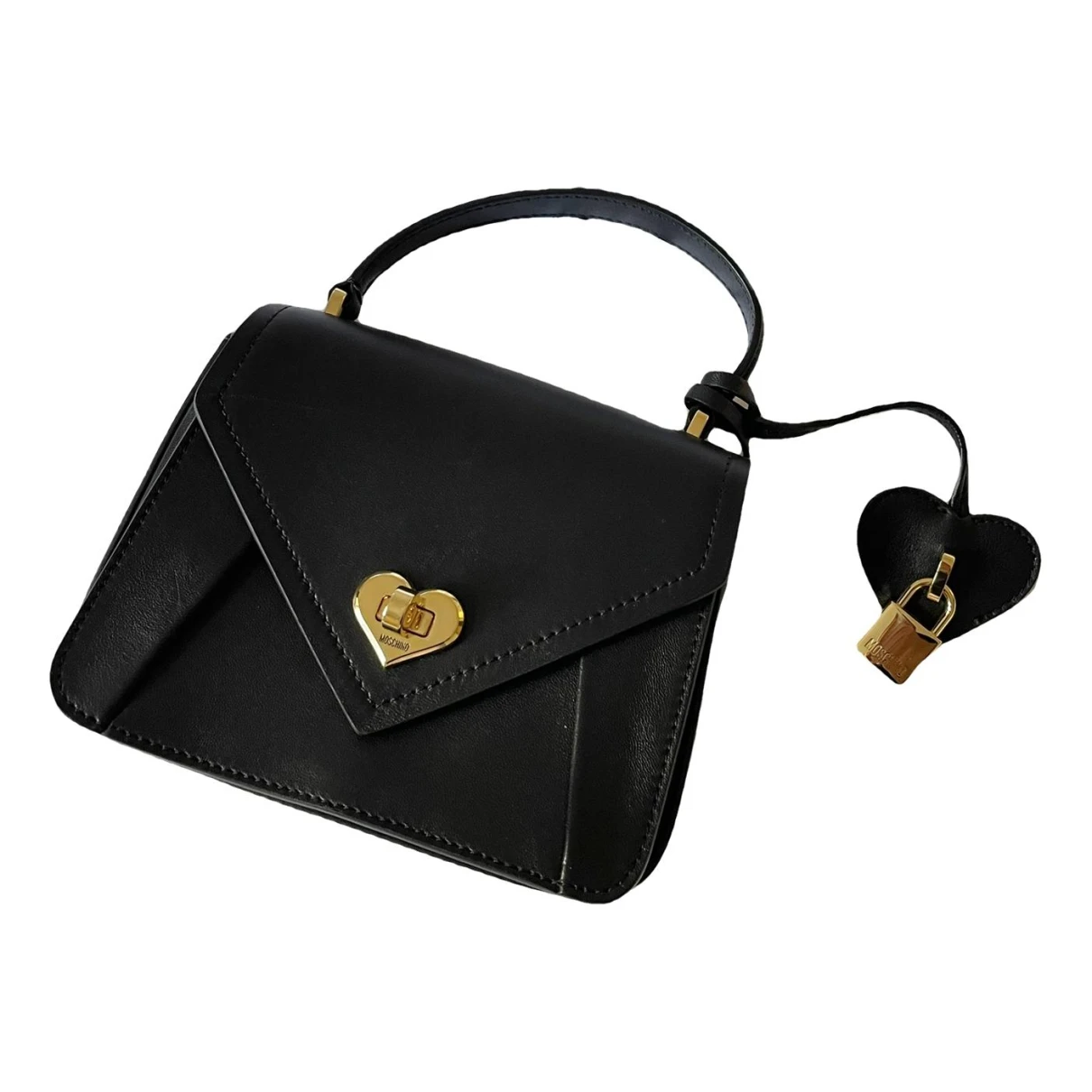 Pre-owned Moschino Leather Mini Bag In Black