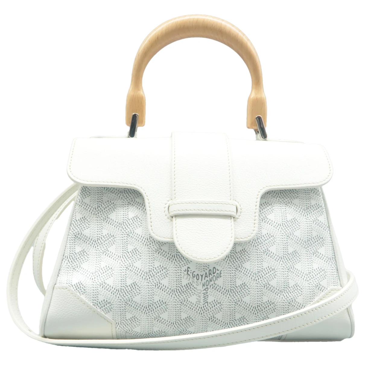 Pre-owned Goyard Leather Satchel In White
