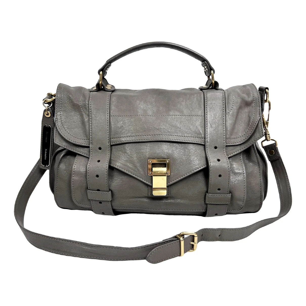 Pre-owned Proenza Schouler Ps1 Leather Handbag In Beige