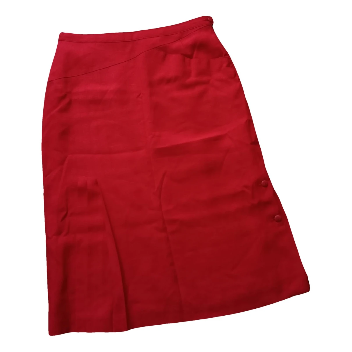 Pre-owned Luisa Spagnoli Linen Maxi Skirt In Red