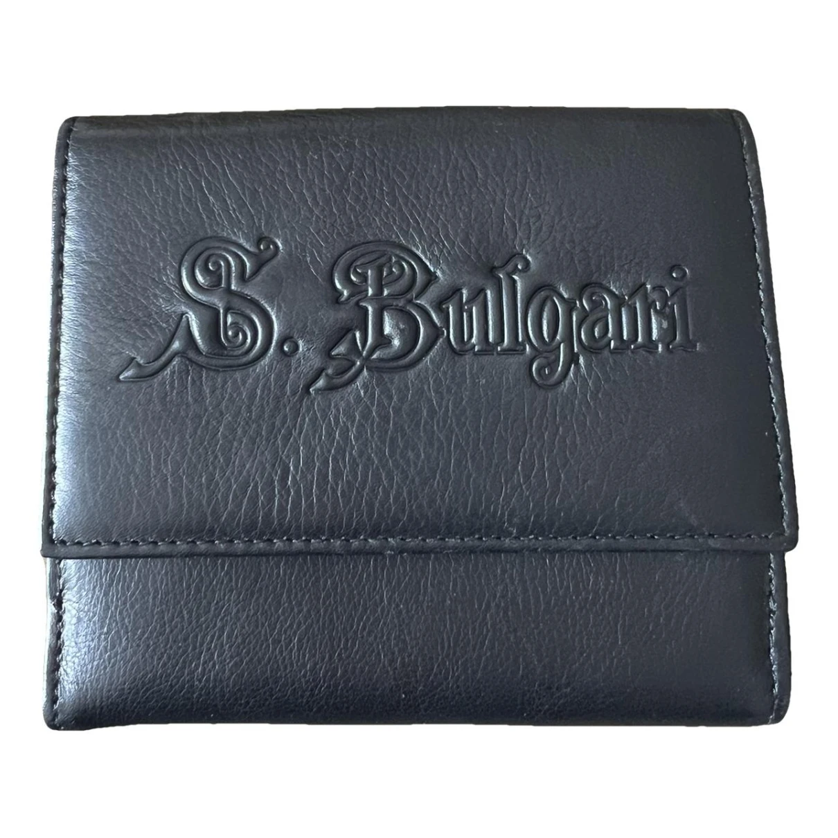Pre-owned Bvlgari Leather Wallet In Black