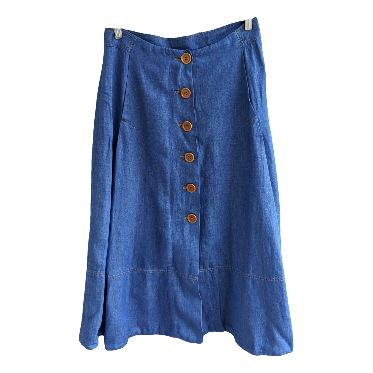Pre-owned Caramel Mid-length Skirt In Blue