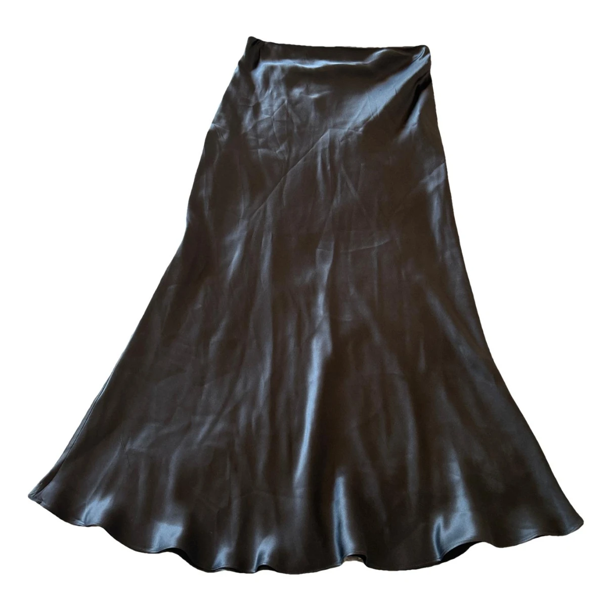 Pre-owned Le Kasha Silk Mid-length Skirt In Anthracite