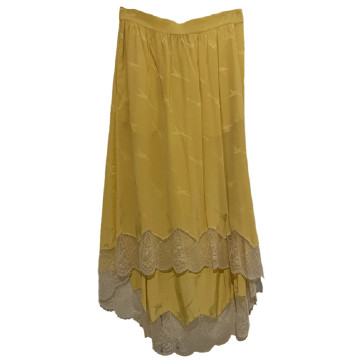 Pre-owned Zadig & Voltaire Silk Mid-length Skirt In Yellow