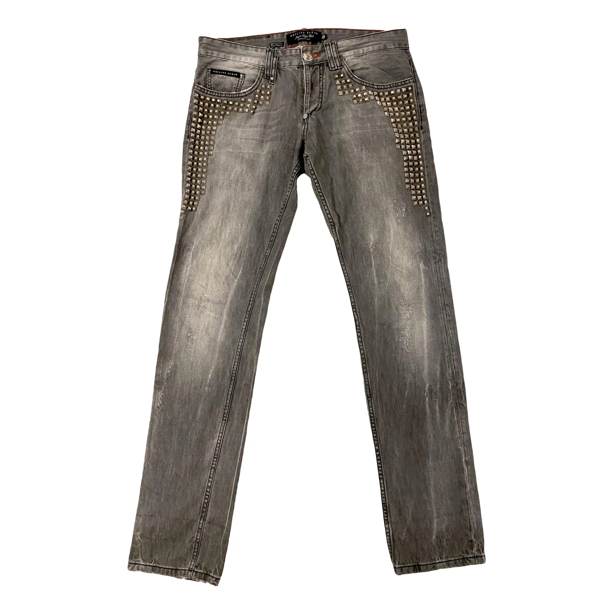 Pre-owned Philipp Plein Trousers In Silver