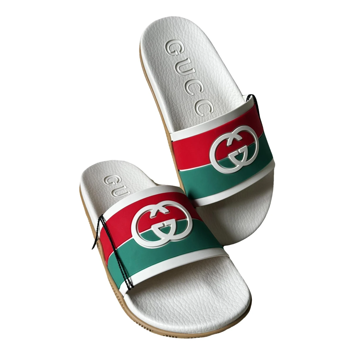 Pre-owned Gucci Double G Mules In Multicolour