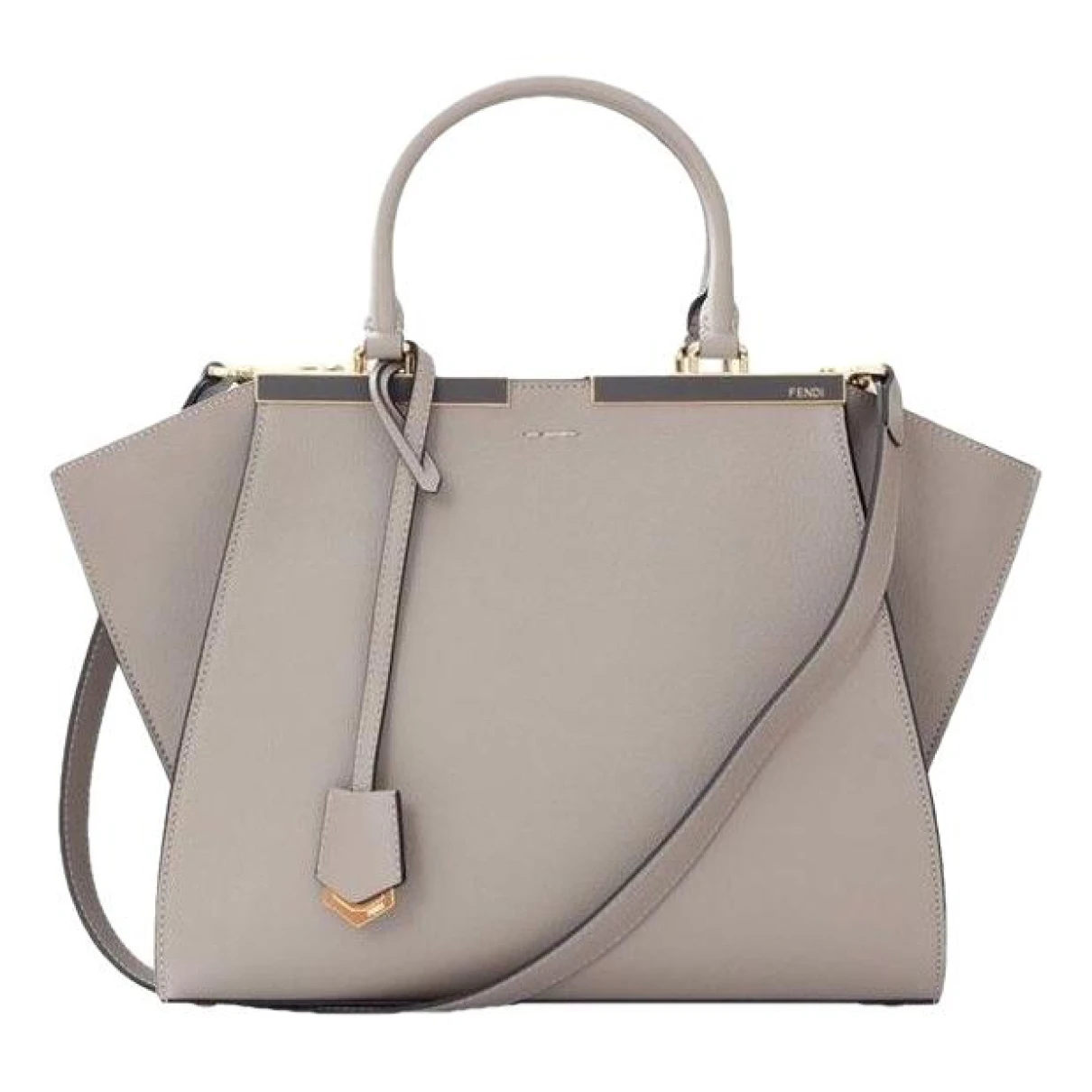 Pre-owned Fendi 3jours Leather Tote In Beige