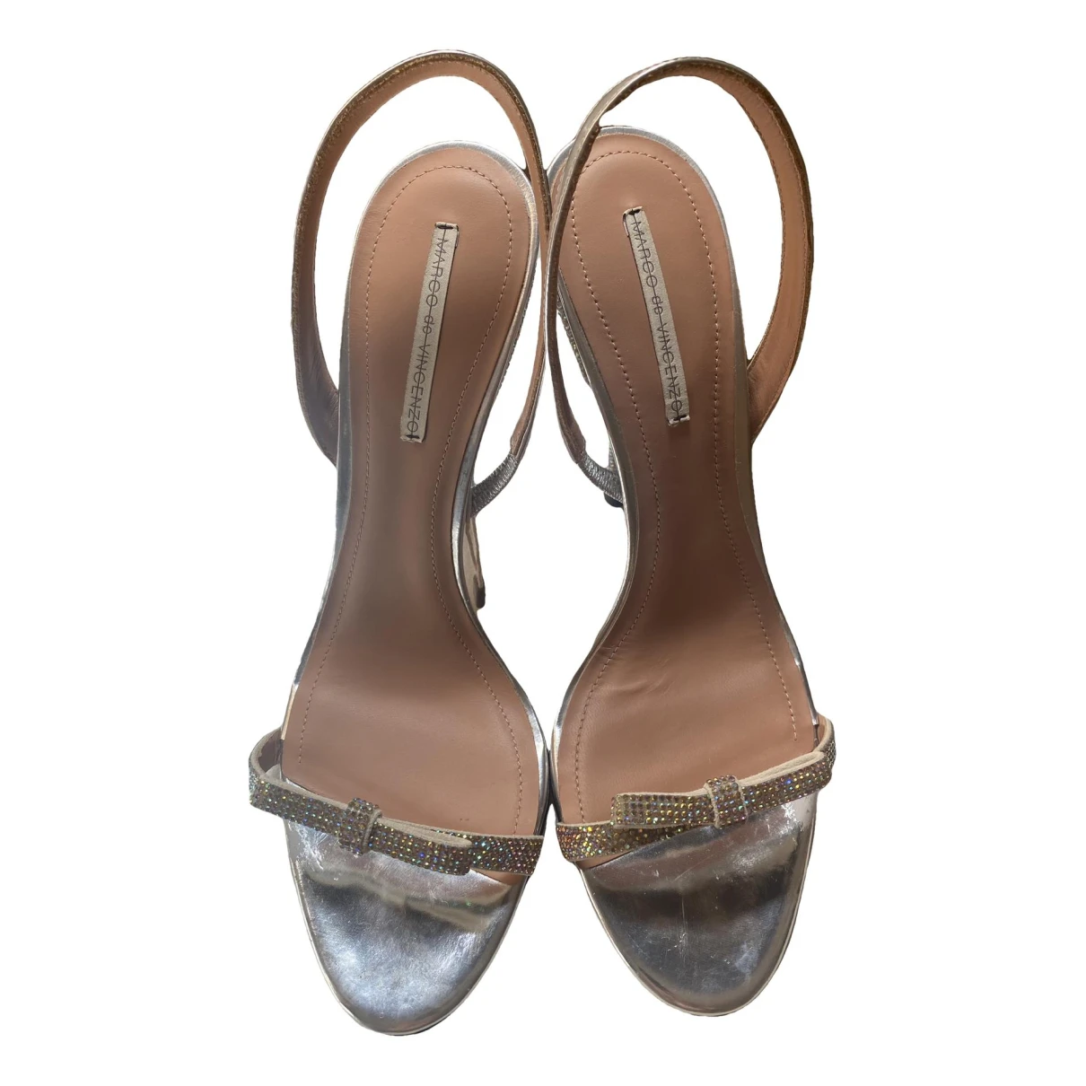 Pre-owned Marco De Vincenzo Leather Sandals In Silver