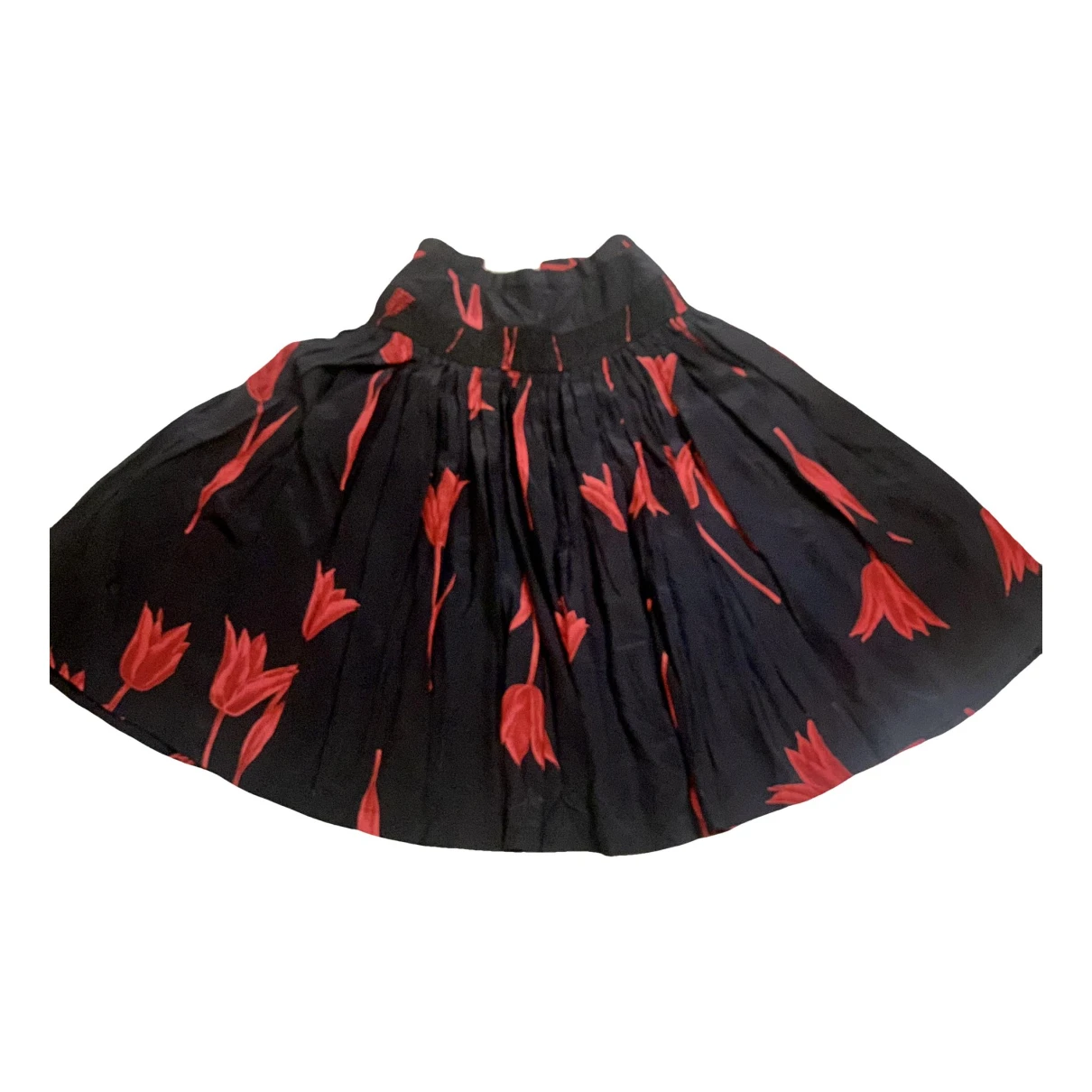 Pre-owned Valentino Silk Skirt In Red